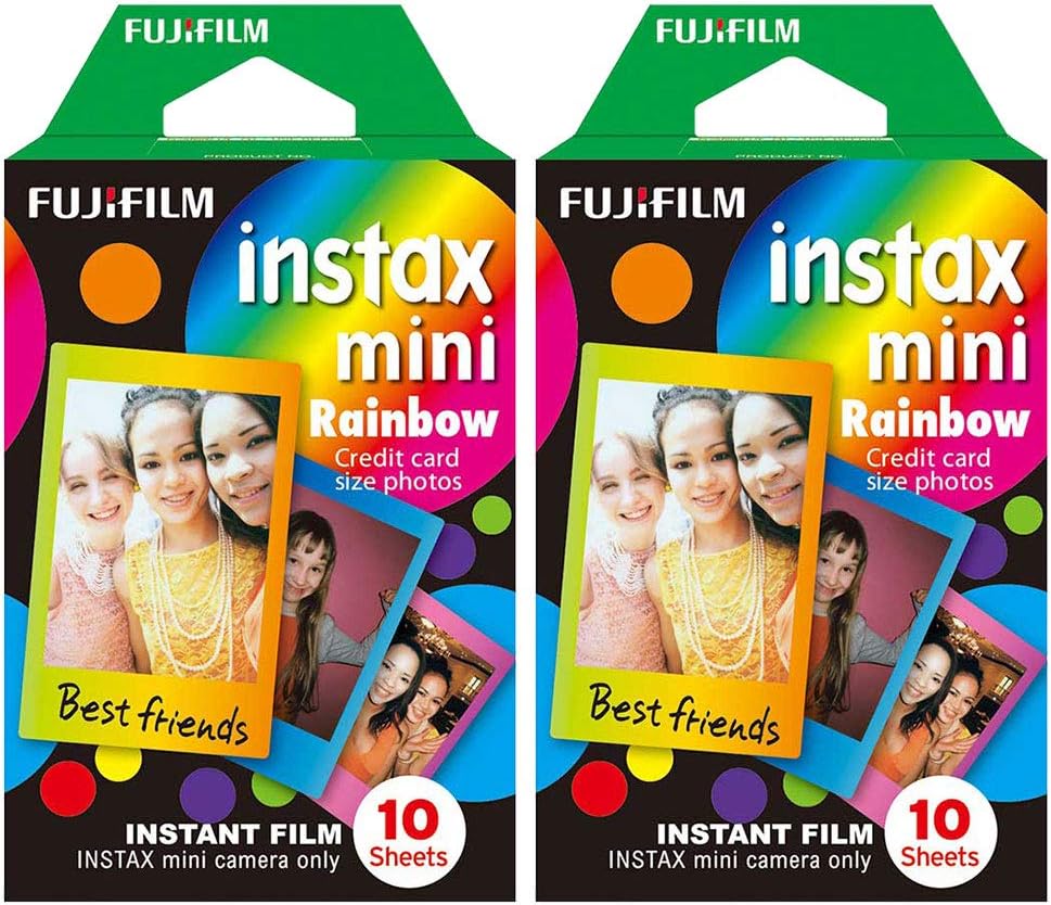 Fuji Instax Mini Rainbow Colors Sofortbildfilm für Fujifilm Instax Mini Kamera, 20 Stück