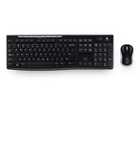 Logitech MK270 Wireless Keyboard and Mouse Set, 2.4 GHz Wireless Connection via Nano USB Receiver, Long Battery Life, for Windows and ChromeOS PCs/laptops, German QWERTZ Layout - blac