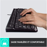 Logitech MK120 Kabelgebundenes Set mit Tastatur und Maus für Windows, Französisches AZERTY-Layout - Schwarz