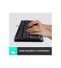 Logitech MK120 Kabelgebundenes Set mit Tastatur und Maus fŸr Windows, Franzšsisches AZERTY-Layout - Schwarz