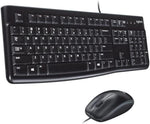 Logitech MK120 Kabelgebundenes Set mit Tastatur und Maus für Windows, Französisches AZERTY-Layout - Schwarz