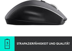 Logitech M705 Marathon Kabellose Maus, 2.4 GHz Verbindung via Unifying USB-Empfänger, 1000 DPI Laser-Sensor, 3-Jahre Akkulaufzeit, 7 Tasten, PC/Mac - Schwarz