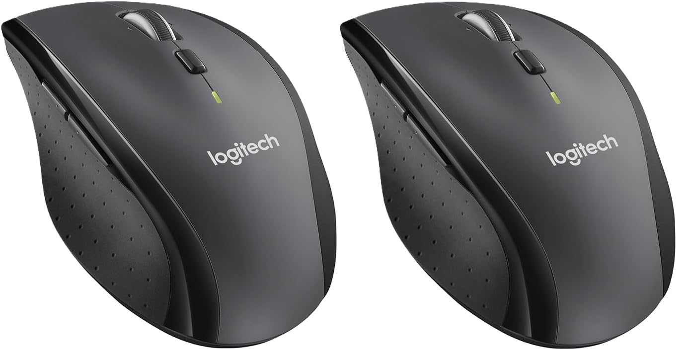 Logitech M705 Marathon Kabellose Maus, 2.4 GHz Verbindung via Unifying USB-Empfänger, 1000 DPI Laser-Sensor, 3-Jahre Akkulaufzeit, 7 Tasten, PC/Mac - Schwarz
