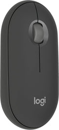 Logitech Pebble Mouse 2 M350s schlanke kabellose Bluetooth-Maus, mobil, leicht, anpassbare Taste, leise Klicks, Easy-Switch für Windows, macOS, iPadOS, Android, ChromeOS - Grafit
