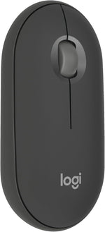 Logitech Pebble Mouse 2 M350s schlanke kabellose Bluetooth-Maus, mobil, leicht, anpassbare Taste, leise Klicks, Easy-Switch für Windows, macOS, iPadOS, Android, ChromeOS - Grafit
