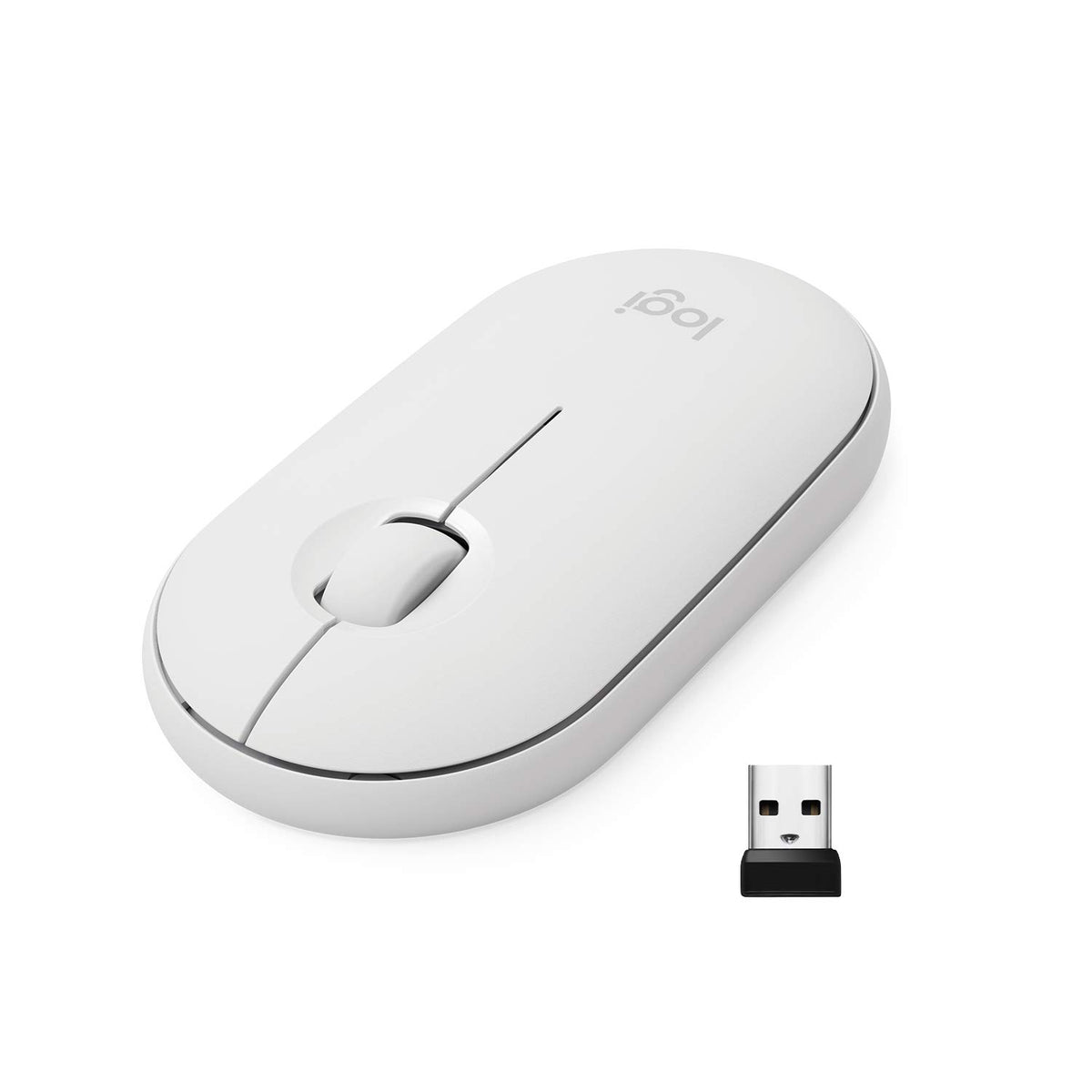 Logitech Pebble Mouse 2 M350s schlanke kabellose Bluetooth-Maus, mobil, leicht, anpassbare Taste, leise Klicks, Easy-Switch für Windows, macOS, iPadOS, Android, ChromeOS - Grafit
