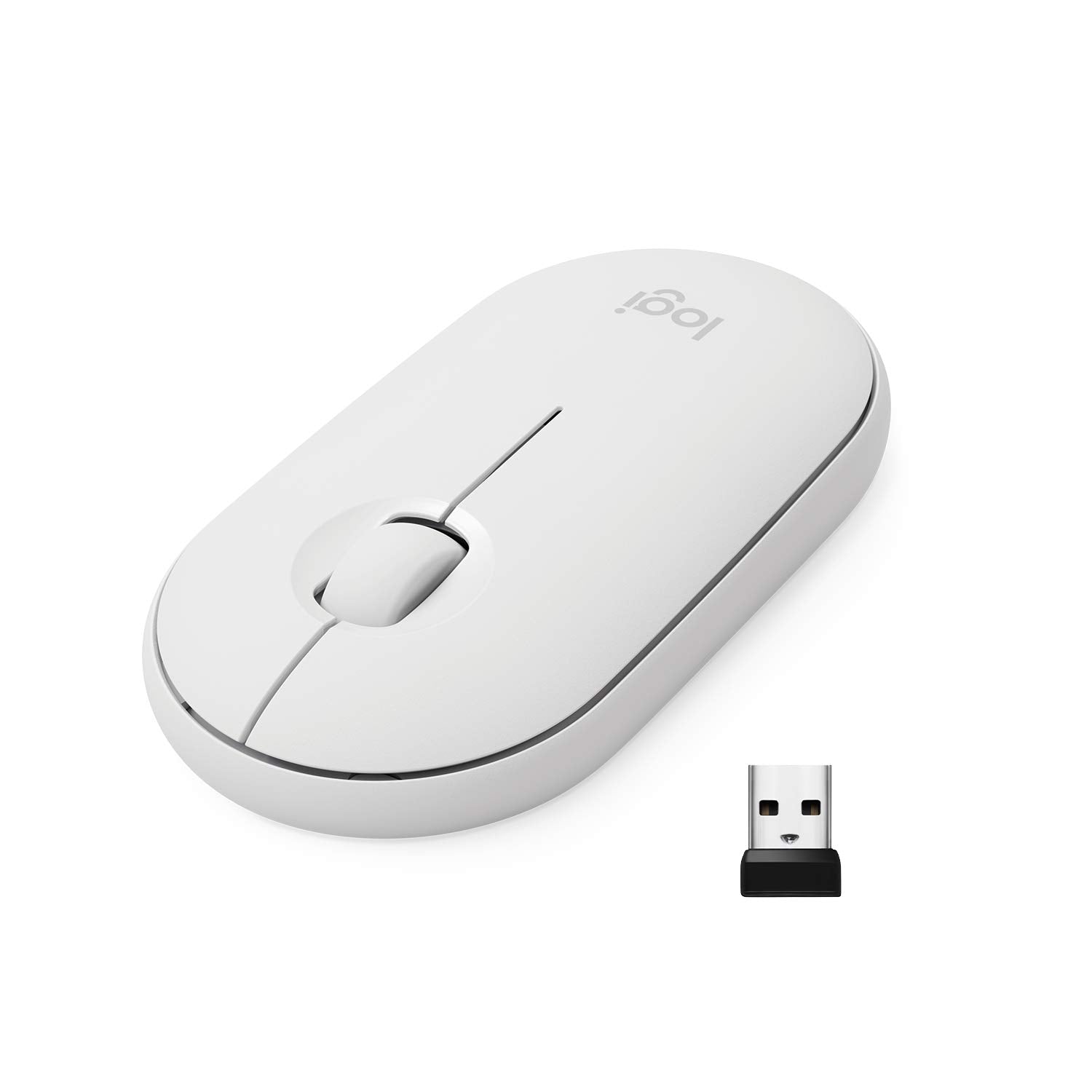 Logitech Pebble Mouse 2 M350s schlanke kabellose Bluetooth-Maus, mobil, leicht, anpassbare Taste, leise Klicks, Easy-Switch für Windows, macOS, iPadOS, Android, ChromeOS - Grafit