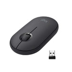 Logitech Pebble Mouse 2 M350s schlanke kabellose Bluetooth-Maus, mobil, leicht, anpassbare Taste, leise Klicks, Easy-Switch für Windows, macOS, iPadOS, Android, ChromeOS - Grafit