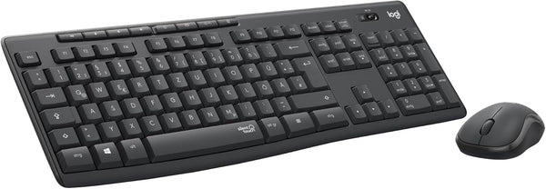 Logitech MK295 kabelloses Tastatur-Maus-Set mit SilentTouch-Technologie, Shortcut-Tasten, optischer Spurführung, Nano USB-Empfänger, verzögerungsfreier Drahtlosverbindung, QWERTZ layout - Schwarz