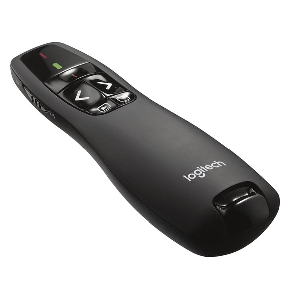 Logitech Bluetooth and USB Laser Presenter/Presentation Clicker - Universal Compatibility, 20m Range, Customizable, Smart Battery 12 Months Usage - Black