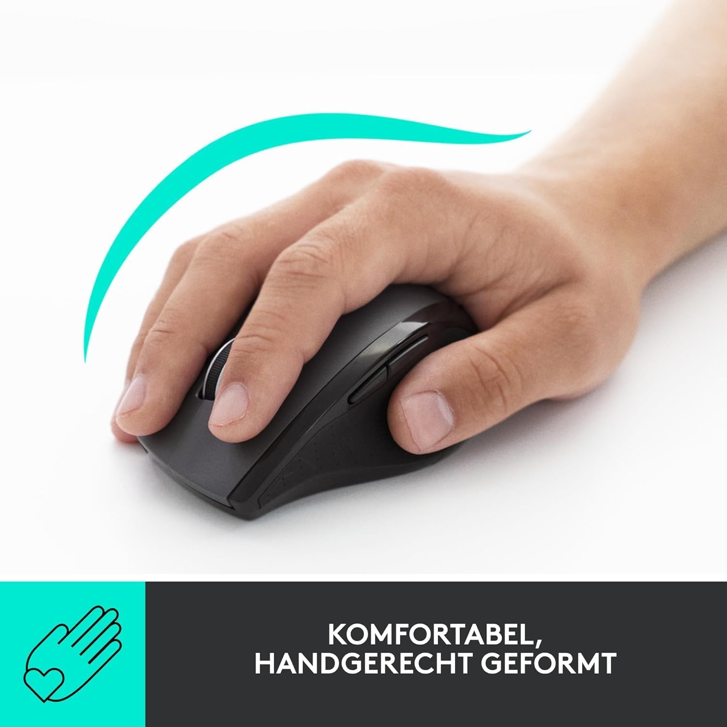 Logitech M705 Marathon Kabellose Maus, 2.4 GHz Verbindung via Unifying USB-Empfänger, 1000 DPI Laser-Sensor, 3-Jahre Akkulaufzeit, 7 Tasten, PC/Mac - Schwarz