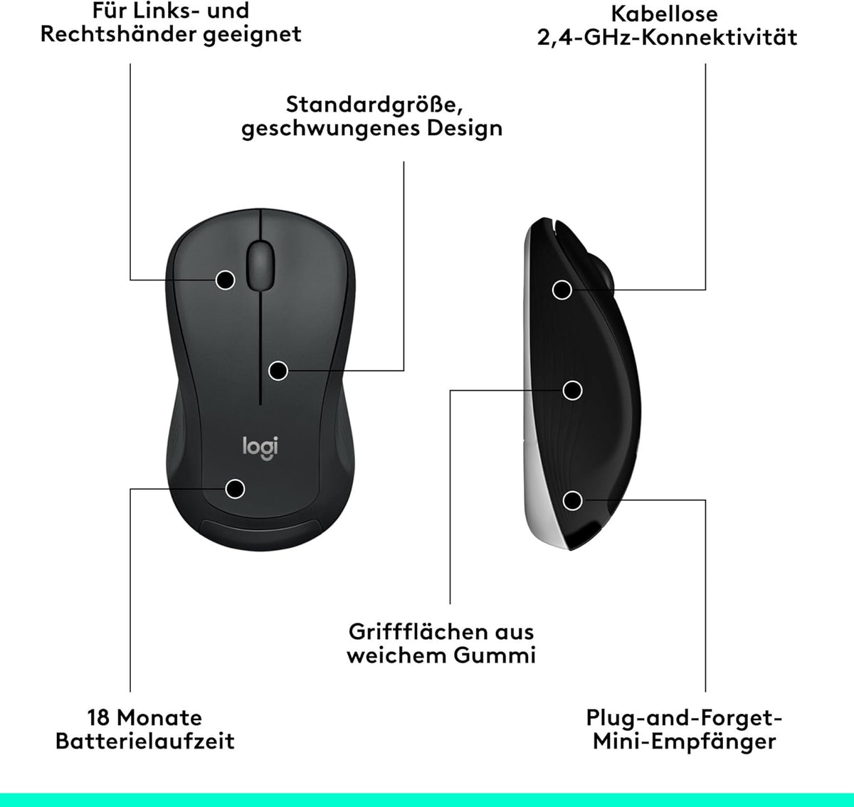 Logitech MK540 Advanced Kombi – Kabellose Tastatur und Maus für Windows, Deutsche QWERTZ-Tastatur – Schwarz