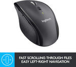 Logitech M705 Marathon Kabellose Maus, 2.4 GHz Verbindung via Unifying USB-Empfänger, 1000 DPI Laser-Sensor, 3-Jahre Akkulaufzeit, 7 Tasten, PC/Mac - Schwarz