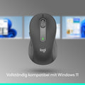 Logitech Signature M650 L Kabellose Maus - für große Hände, Leise Klicks, Anpassbare Seitentasten, Bluetooth, Kompatibilität mit mehreren Geräten - Grau