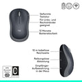 Logitech M185 Kabellose Maus, 2,4 GHz mit USB-Nano-EmpfŠnger, 12 Monate Batterielaufzeit, 1000 DPI Optical Tracking, FŸr Links- und RechtshŠnder, Kompatibel mit PC, Mac, Laptop - Grau