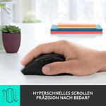 Logitech M705 Marathon Kabellose Maus, 2.4 GHz Verbindung via Unifying USB-Empfänger, 1000 DPI Laser-Sensor, 3-Jahre Akkulaufzeit, 7 Tasten, PC/Mac - Schwarz