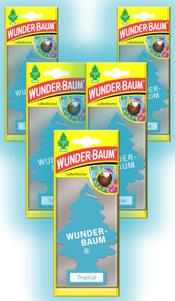 Wunder-Baum Autoduft Lufterfrischer Duftbaum Düfte 5 Stück + Stift light-tribe (Mai-Tai)