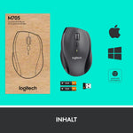 Logitech M705 Marathon Kabellose Maus, 2.4 GHz Verbindung via Unifying USB-Empfänger, 1000 DPI Laser-Sensor, 3-Jahre Akkulaufzeit, 7 Tasten, PC/Mac - Schwarz