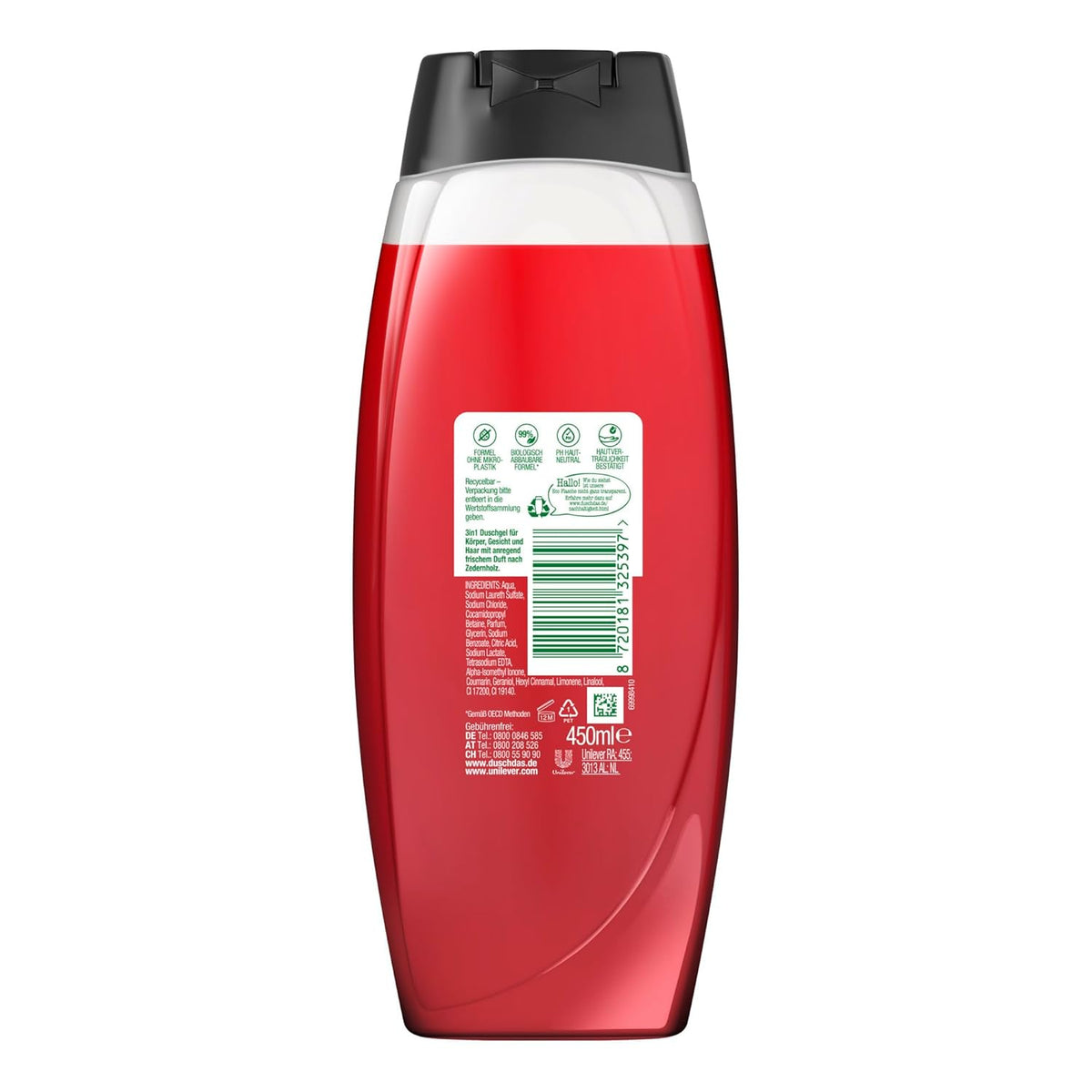 Duschdas 3-in-1 Duschgel & Shampoo Noire XXL Duschbad mit Fresh-Energy-Duftformel sorgt für einen erfrischenden Start in den Tag 450 ml
