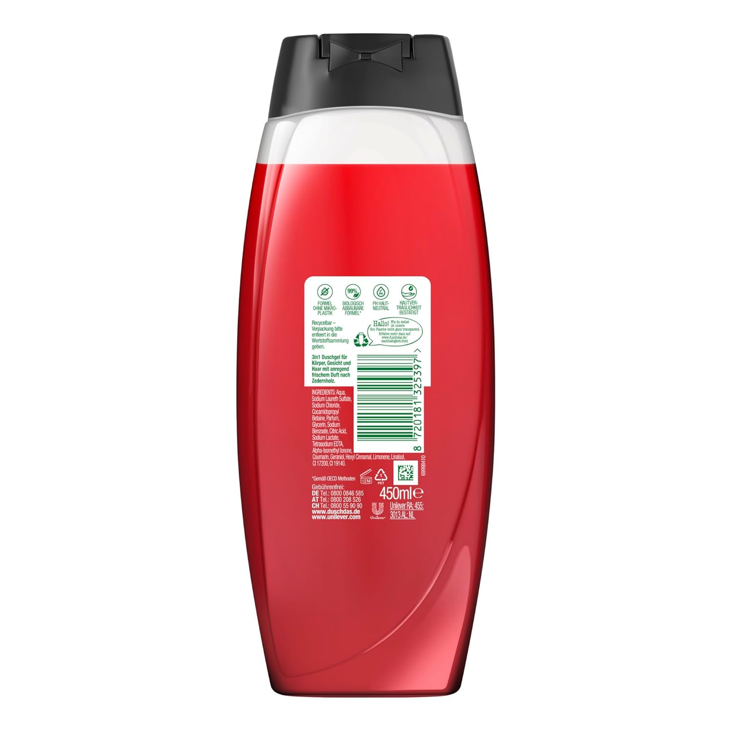 Duschdas 3-in-1 Duschgel & Shampoo Noire XXL Duschbad mit Fresh-Energy-Duftformel sorgt für einen erfrischenden Start in den Tag 450 ml