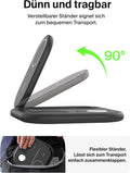 Belkin BoostCharge Ladegerät induktive 3-in-1 Ladestation Qi2, 15 W, klappbar MagSafe-kompatibles Ständer für Apple iPhone 17, Air, Pixelsnap, Apple Watch, AirPods, mit Netzteil – Schwarz