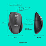 Logitech M705 Marathon Kabellose Maus, 2.4 GHz Verbindung via Unifying USB-Empfänger, 1000 DPI Laser-Sensor, 3-Jahre Akkulaufzeit, 7 Tasten, PC/Mac - Schwarz