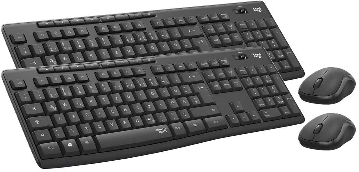 Logitech MK295 kabelloses Tastatur-Maus-Set mit SilentTouch-Technologie, Shortcut-Tasten, optischer SpurfŸhrung, Nano USB-EmpfŠnger, verzšgerungsfreier Drahtlosverbindung, QWERTZ Layout
