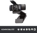 Logitech C920s HD PRO Webcam, Full-HD 1080p, 78° Blickfeld, Autofokus, Belichtungskorrektur, USB-Anschluss, Abdeckblende, Für Skype, FaceTime, Hangouts,etc., PC/Mac/ChromeOS/Android/Xbox One -Schwarz