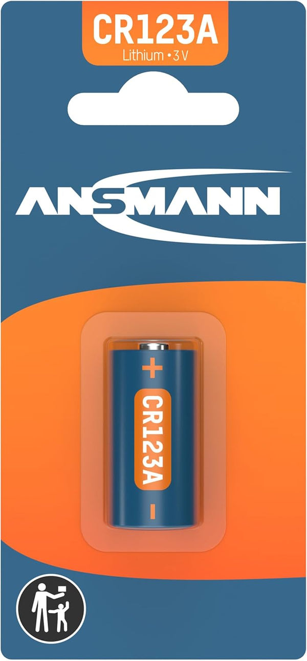 ANSMANN CR123A (3V) Lithium Batterie Fotobatterie (1er-Pack) für Garagentoröffner, Alarmanlage, Funkauslöser für Kamera, Messgeräte, Klingel usw.