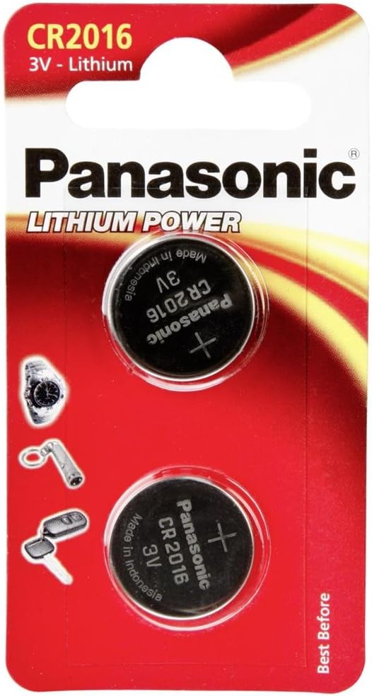 Panasonic CR2016 Lithium Knopfzelle, 3V, 2er Pack, 2B/3605/70