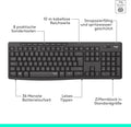 Logitech MK295 kabelloses Tastatur-Maus-Set mit SilentTouch-Technologie, Shortcut-Tasten, optischer SpurfŸhrung, Nano USB-EmpfŠnger, verzšgerungsfreier Drahtlosverbindung, QWERTZ Layout