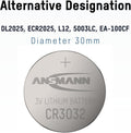 ANSMANN 1516-0013 Knofpzelle Batterie Lithium CR 3032 - 3V