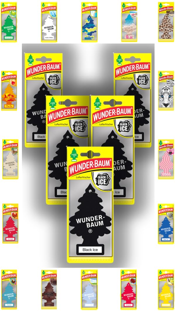 Wunder-Baum Autoduft Lufterfrischer Duftbaum Düfte 5 Stück + Stift light-tribe (Mai-Tai)