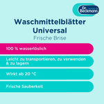 Dr. Beckmann MAGIC LEAVES Waschmittel-Blätter UNIVERSAL | vordosierte & wasserlösliche Waschblätter | platzsparend und leicht anzuwenden | 80 Blätter
