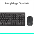 Logitech MK295 kabelloses Tastatur-Maus-Set mit SilentTouch-Technologie, Shortcut-Tasten, optischer Spurführung, Nano USB-Empfänger, verzögerungsfreier Drahtlosverbindung, QWERTZ layout - Schwarz