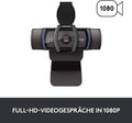Logitech C920s HD PRO Webcam, Full-HD 1080p, 78° Blickfeld, Autofokus, Belichtungskorrektur, USB-Anschluss, Abdeckblende, Für Skype, FaceTime, Hangouts,etc., PC/Mac/ChromeOS/Android/Xbox One -Schwarz