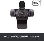 Logitech C920s HD PRO Webcam, Full-HD 1080p, 78° Blickfeld, Autofokus, Belichtungskorrektur, USB-Anschluss, Abdeckblende, Für Skype, FaceTime, Hangouts,etc., PC/Mac/ChromeOS/Android/Xbox One -Schwarz