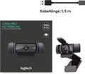 Logitech C920s HD PRO Webcam, Full-HD 1080p, 78° Blickfeld, Autofokus, Belichtungskorrektur, USB-Anschluss, Abdeckblende, Für Skype, FaceTime, Hangouts,etc., PC/Mac/ChromeOS/Android/Xbox One -Schwarz