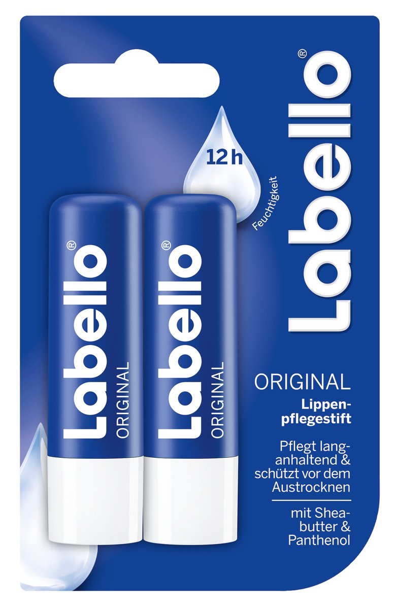 Labello Original Lippenpflegestift im 6er Pack (6 x 4,8 g), Lippenpflege für natürlich schöne Lippen, Lippenbalsam ohne Mineralöle schützt vor dem Austrocknen