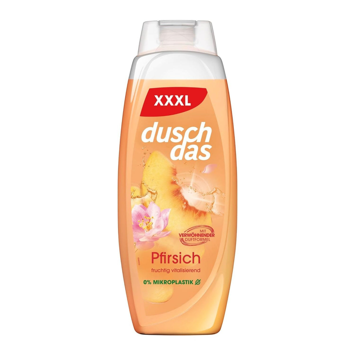 Duschdas Duschgel Pfirsich XXXL Duschbad mit verwöhnender Duftformel sorgt für einen erfrischenden Start in den Tag 675 ml