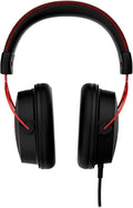 HyperX Cloud Alpha Gaming Headset, Over-Ear, 50 mm Dual-Chamber-Treiber, Memory Foam, Aluminiumrahmen, abnehmbares Noise-Cancelling Mikrofon, 3,5 mm Klinke, PC/PS5/PS4/Xbox/Switch, Schwarz-Rot