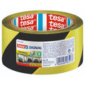 tesa Signal Markierungsklebeband UNIVERSAL - selbstklebendes Warnband zur permanenten Markierung und Kennzeichnung von Gefahrenzonen - aus robustem PP - 66 m x 50 mm - Rot/Weiß