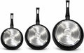 Roland 3-teiliges Pfannenset – Induktionsgeeignet – Antihaftbeschichtung, Camping Küche Granit-Optik – Bratpfannen Set 20/24/28 cm – Spülmaschinenfest & kratzfest