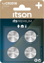 ITSON, CR2016 Batterien, 3V, Knopfzellen, 4 Stück, am besten für Autoschlüssel, Uhren und Herzfrequenzmesser