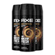 Axe Bodyspray Dark Temptation Deo ohne Aluminium sorgt 48 Stunden lang fŸr effektiven Schutz vor Kšrpergeruch 3x 150 ml
