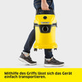 KÄRCHER Nass-/Trockensauger WD 3 V-17/4/20, inkl. Patronenfilter, Vliesfilterbeutel, 1.000 W, Kunststoffbehälter: 17 l, Saugschlauch: 2 m und Schlauchaufbewahrung, Blasfunktion, Boden- und Fugendüse