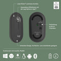 Logitech Pebble Mouse 2 M350s schlanke kabellose Bluetooth-Maus, mobil, leicht, anpassbare Taste, leise Klicks, Easy-Switch für Windows, macOS, iPadOS, Android, ChromeOS - Grafit