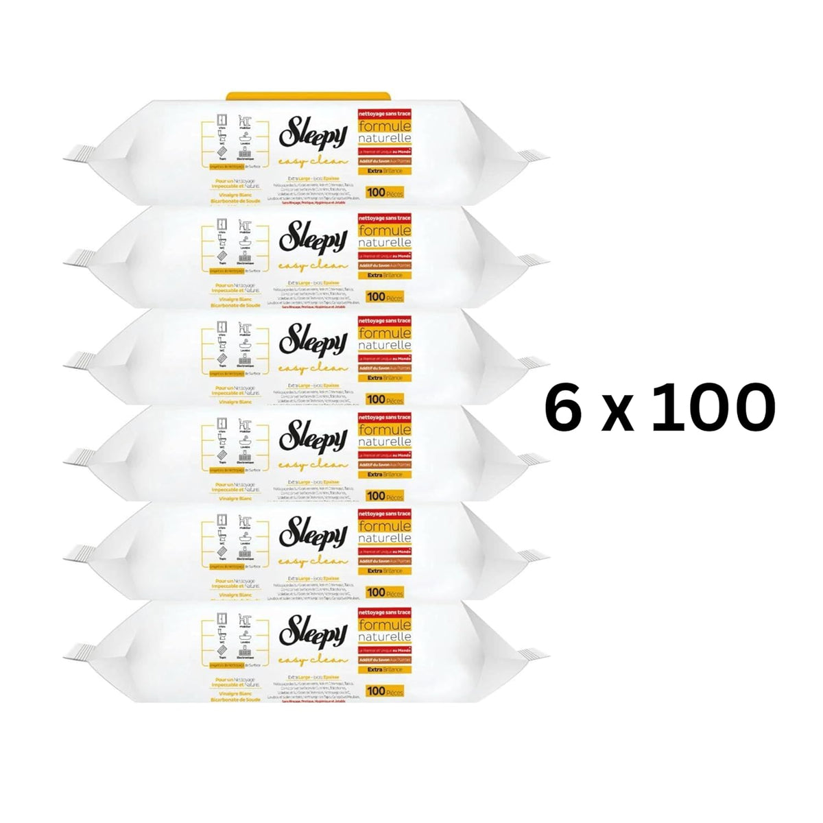 Sleepy Easy Clean Surface Cleaning Towel Herbal Soap Additive 6 Pack 6 * 100 (600 Sheets)