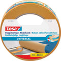 tesa Doppelseitiges Klebeband Universal - Vielseitiges Klebeband für Verpackungen, Deko und Teppiche oder zum Basteln - 5 m x 50 mm
