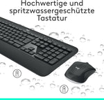 Logitech MK540 Advanced Kombi – Kabellose Tastatur und Maus für Windows, Deutsche QWERTZ-Tastatur – Schwarz